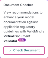 A screenshot showing the LLM feature for checking documents that can be accessed with the Check Document button